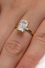 Radiant Cut Engagement Ring with Diamond Hidden Halo Basket*
