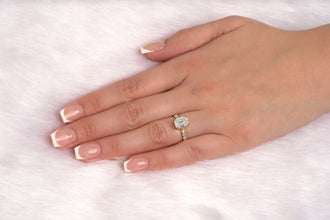 Emerald Cut Engagement Ring With Pavé Hidden Halo