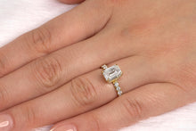 Emerald Cut Engagement Ring With Pavé Hidden Halo