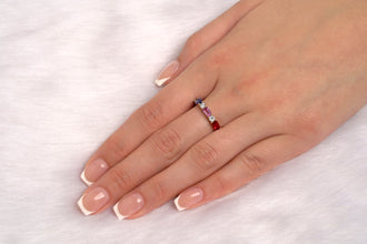 Sapphire & Diamond Eternity Band*