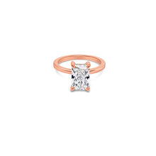 Radiant Cut Engagement Ring with Diamond Hidden Halo Basket*