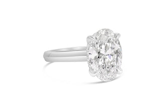 Oval Cut Engagement Ring With Knife-Edge Shank